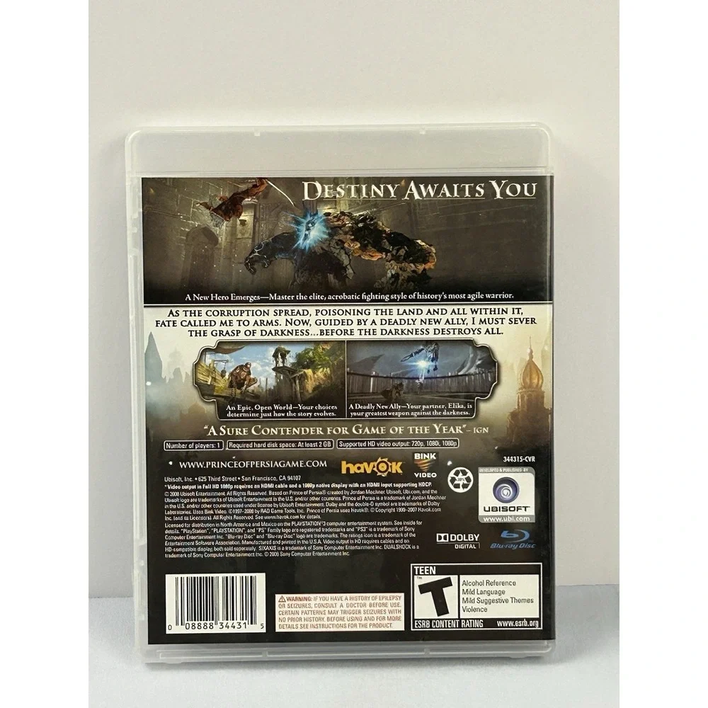 Prince of Persia PS3 PlayStation 3 Complete CIB Disc Excellent Untested